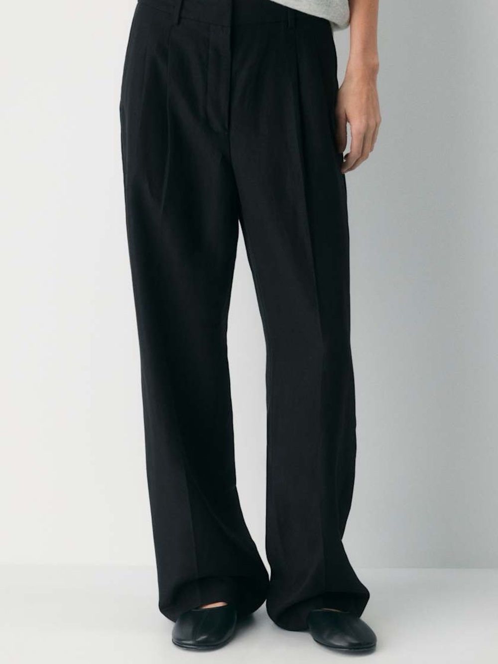 Wilfred Effortless Black Wide-Leg Trousers